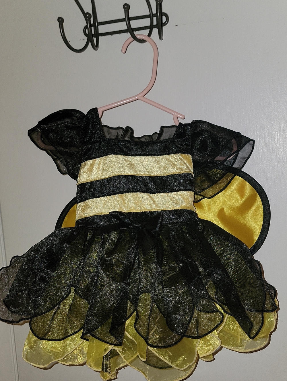 Koala Kids Yellow and Black Bumblebee Dress Costume with Wings